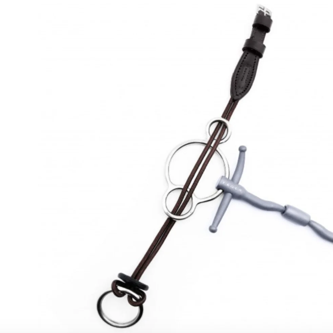 Ремешки для трензеля гаг Loose Gag Cheeks with neckpiece чёрный