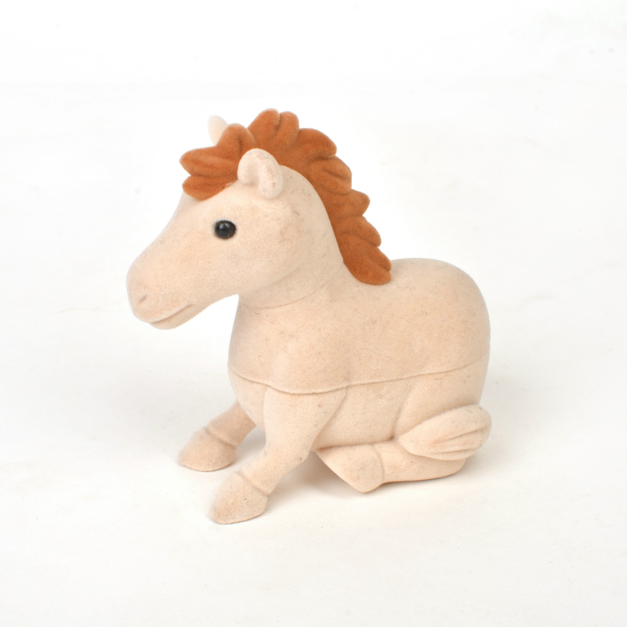 Футляр для украшений лошадка, бархатный, бежевый