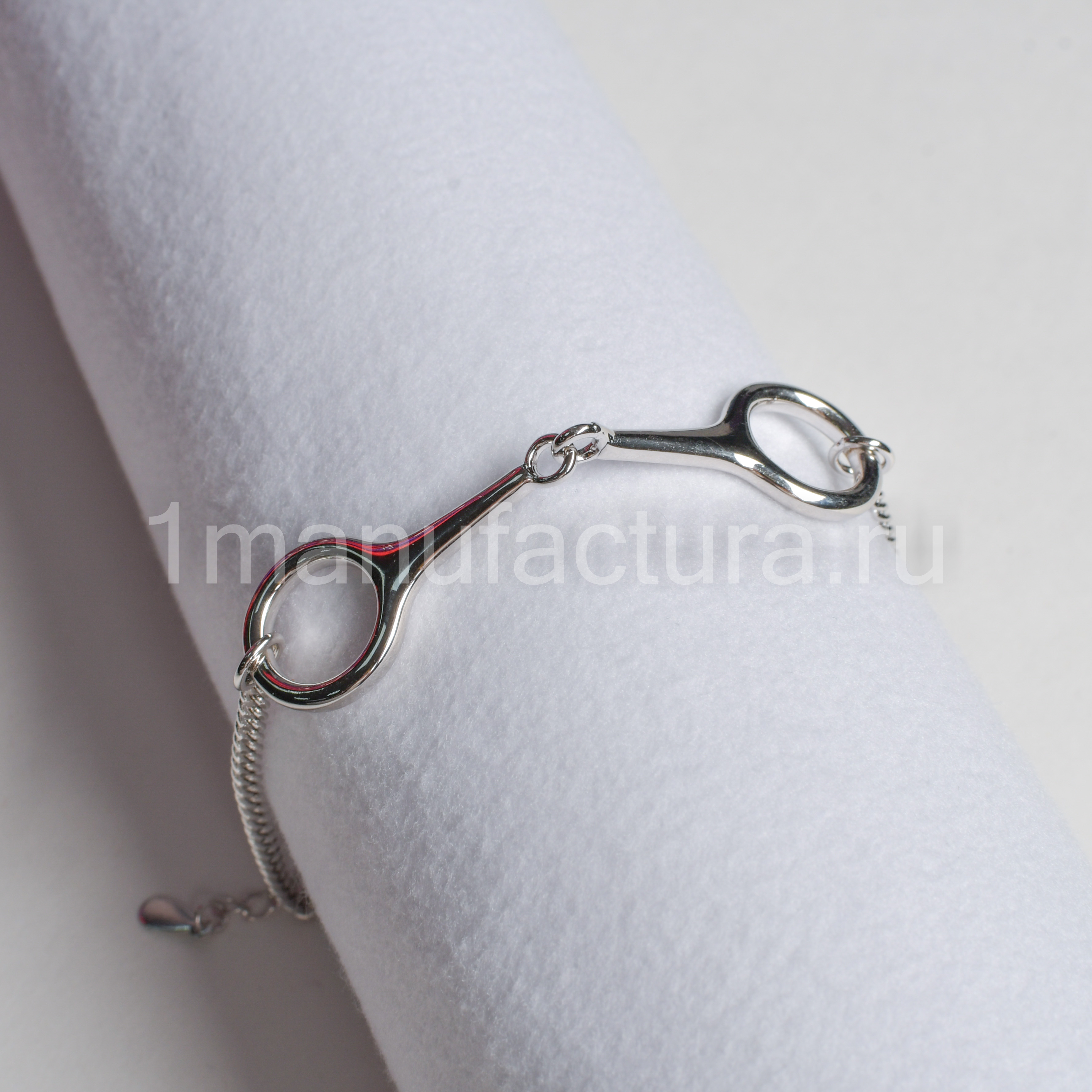 Браслет трензель большой серебристый