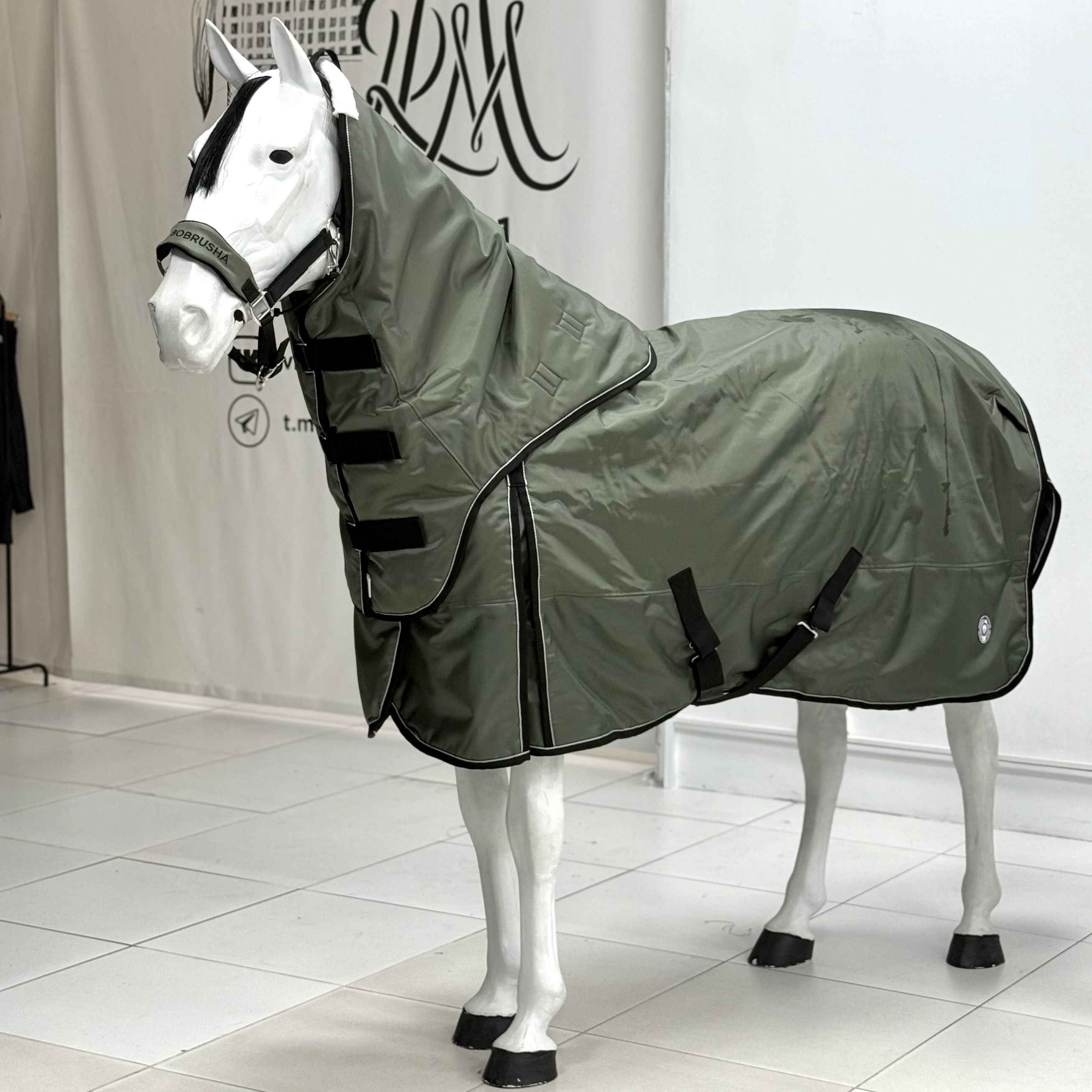 Попона прогулочная ALASKA с капором, 300 гр хаки