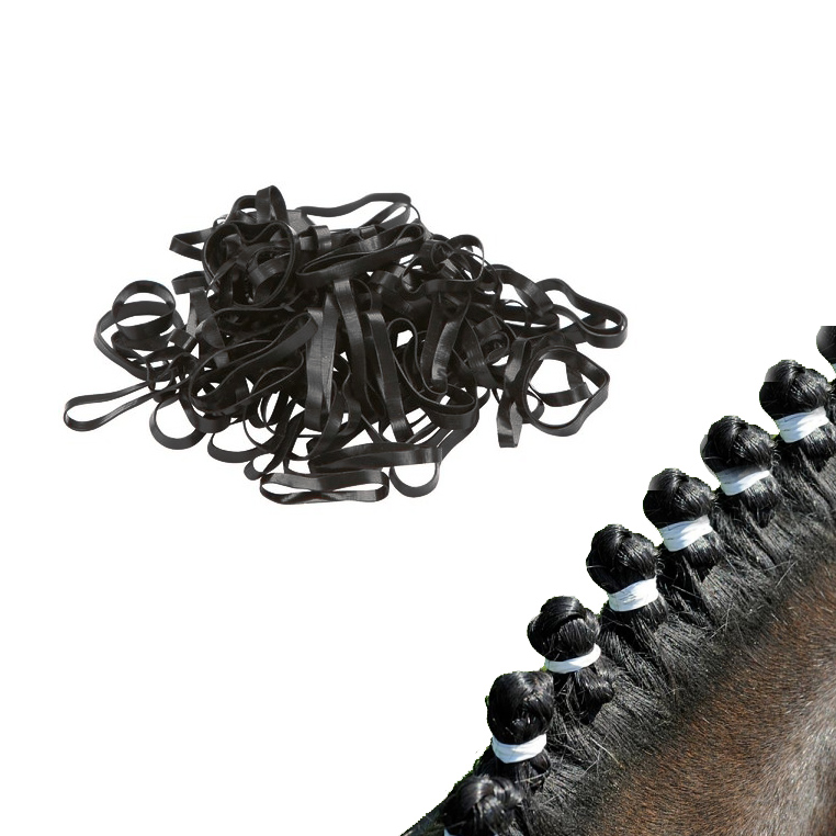 Резиночки для гривы плоские силиконовые, чёрный