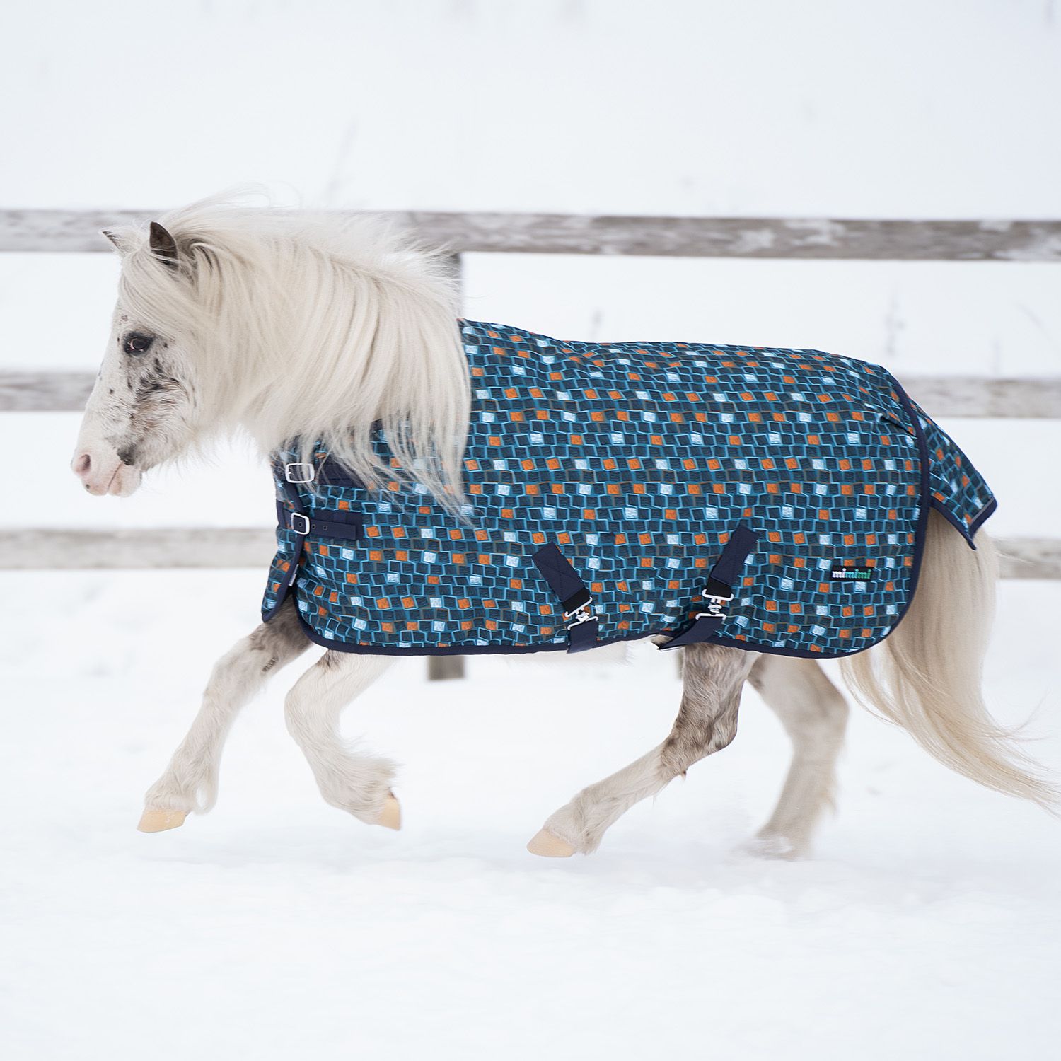 Попона прогулочная Pony TOKYO, синяя окантовка 300 гр первая конная мануфактура