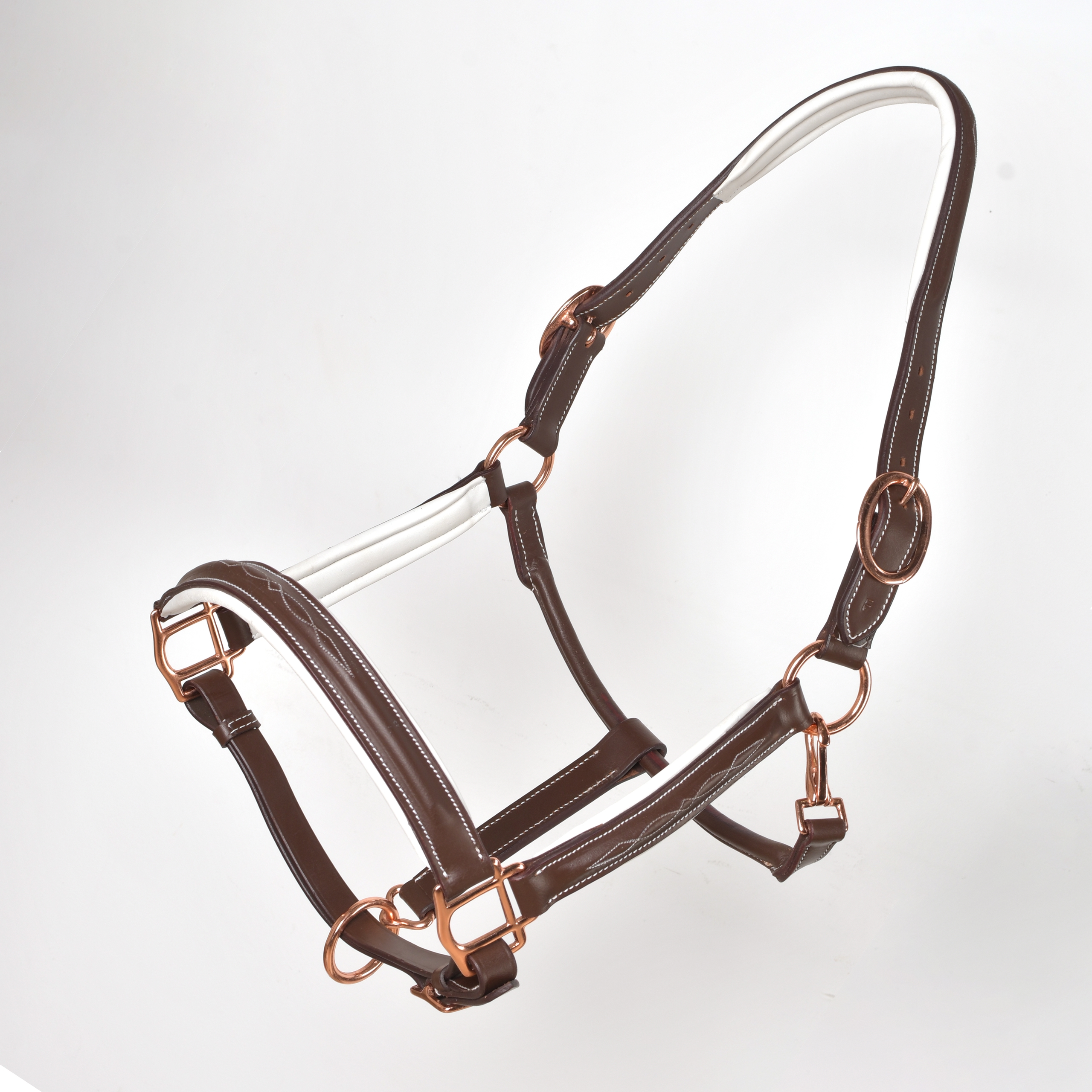 Недоуздок кожаный с фигурной отстрочкой Briar коричневый Первая Конная Мануфактура