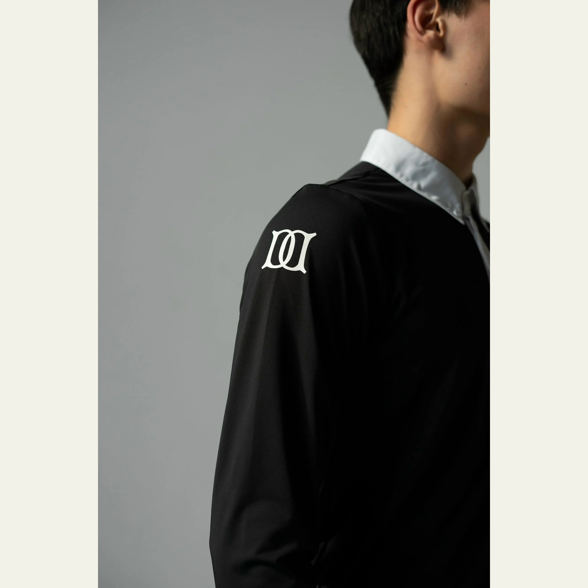 Поло рубашка мужская с длинным рукавом чёрный