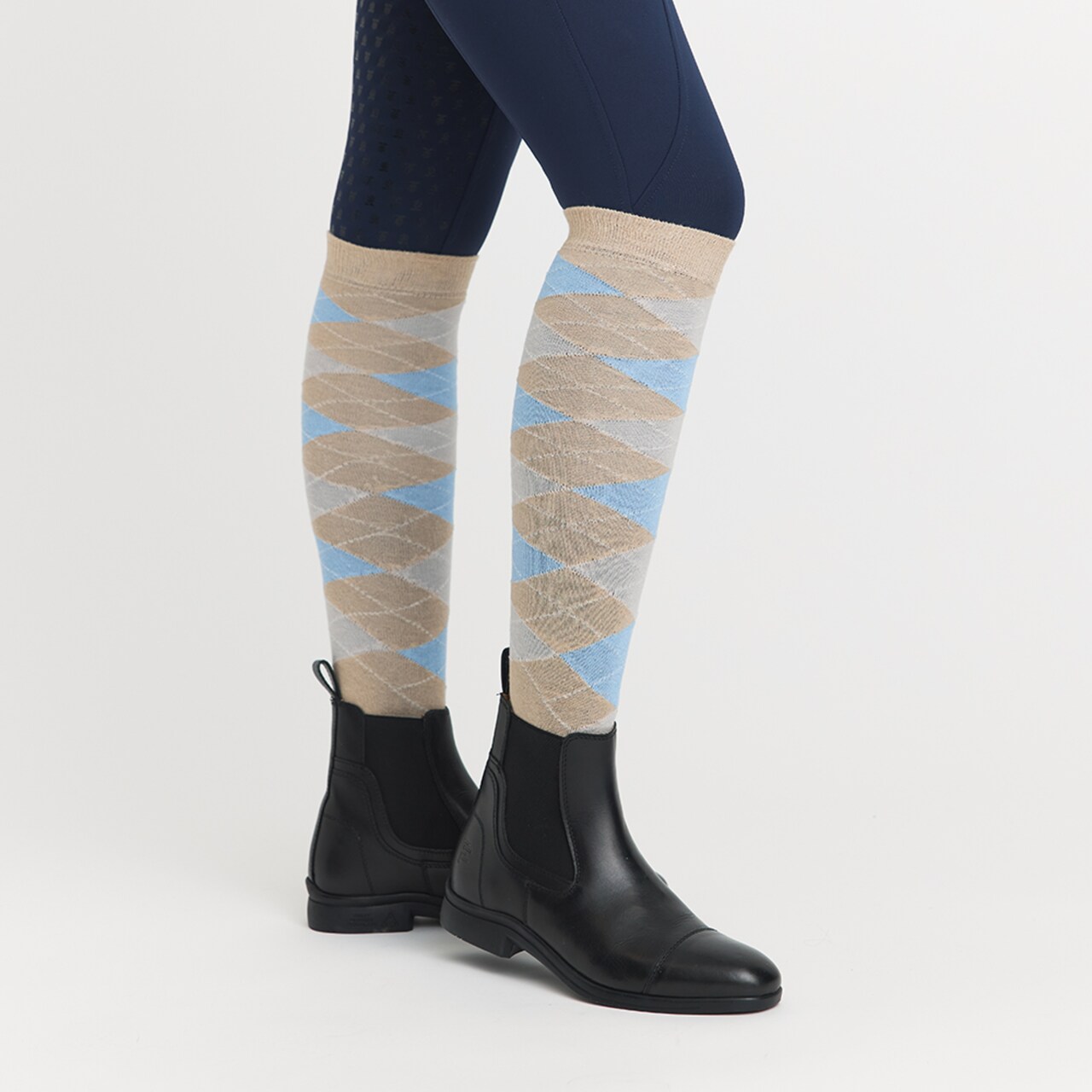 Гольфы для верховой езды Basic Argyle sock бежевый/голубой Первая Конная Мануфактура