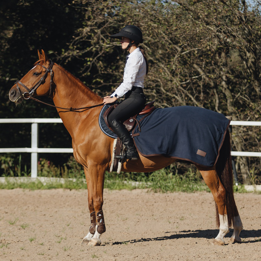 Полупопона флисовая FLEECE HALF синий Первая Конная Мануфактура