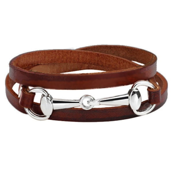 Браслет коричневый с серебром