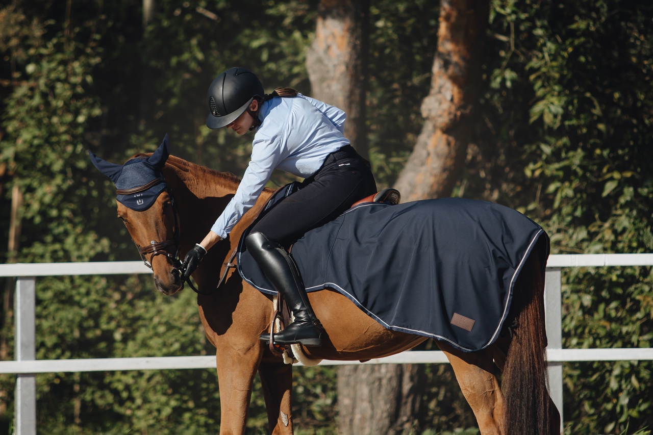 Полупопона SOFTSHELL HALF с вырезом под седло синий Первая Конная Мануфактура