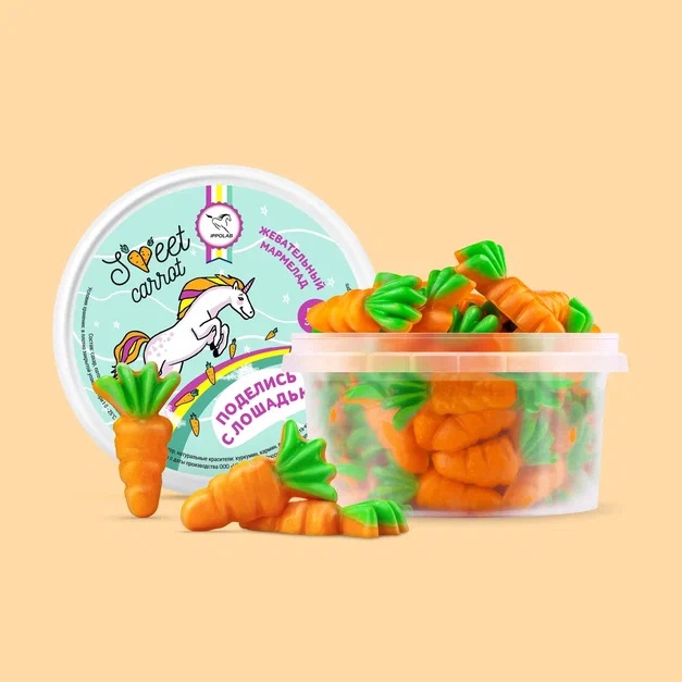 Жевательный мармелад "Sweet Carrots" поделись с лошадью, 300г