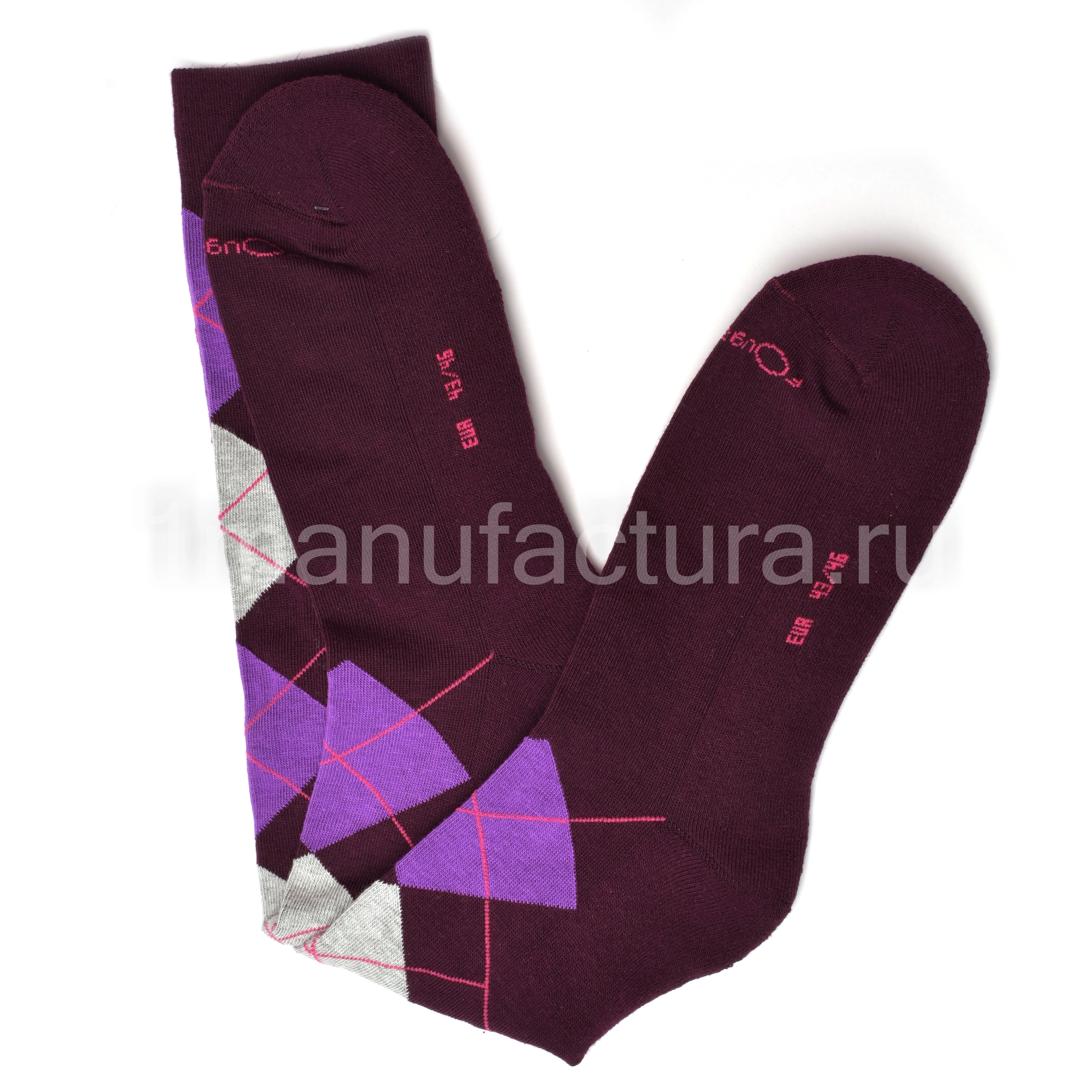 Гольфы для верховой езды, ромбик фиолетовый