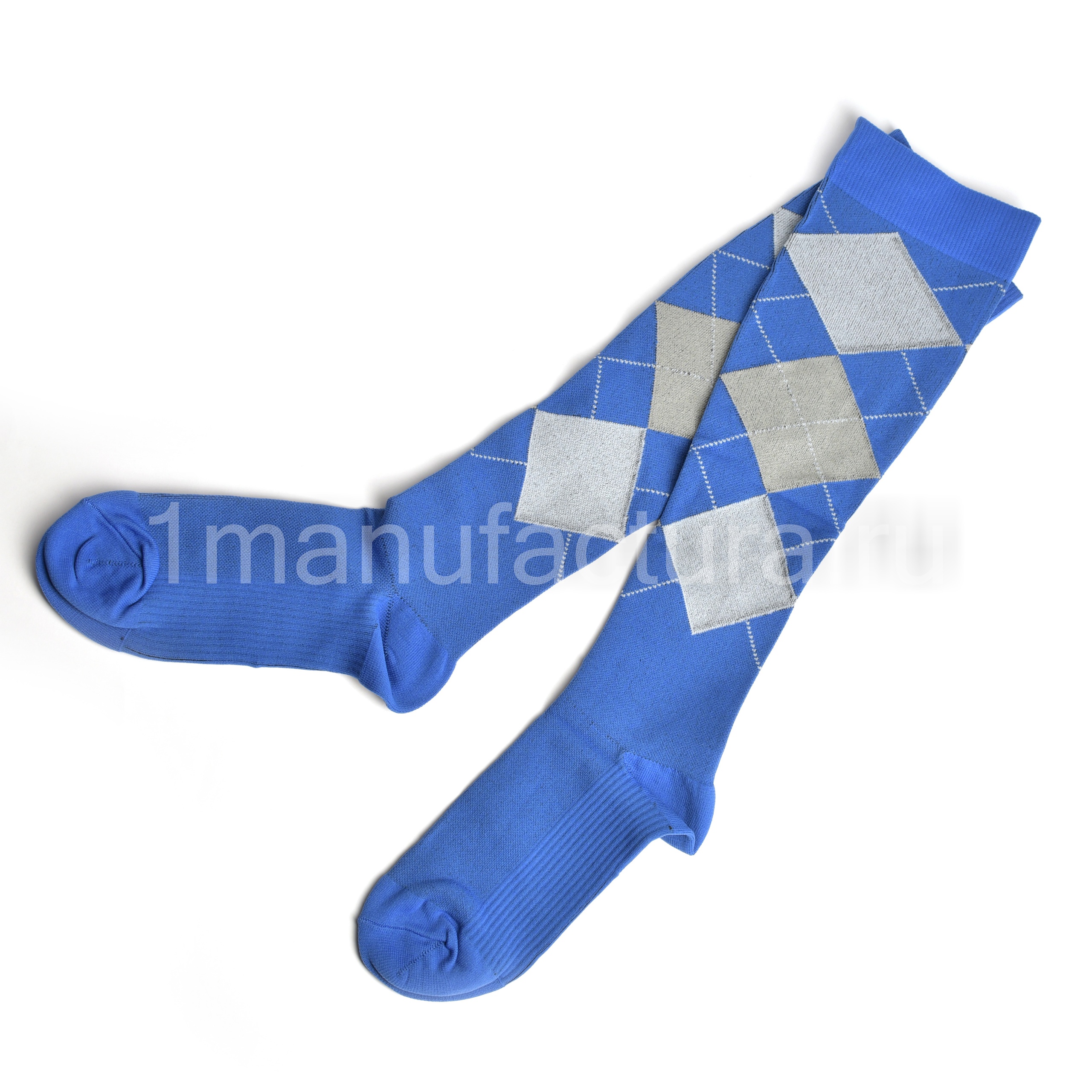 Гольфы ромбик василёк/серый