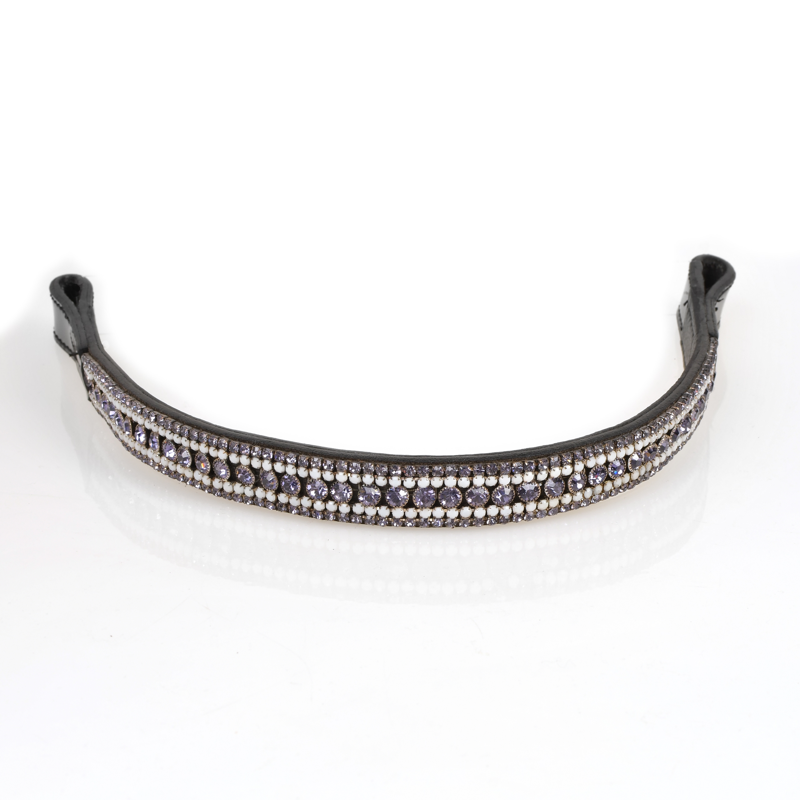 Налобник прямой со стразами чёрный Первая Конная Мануфактура