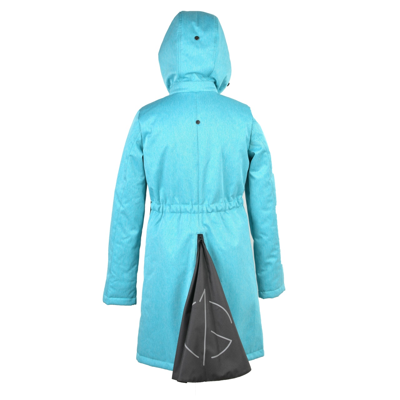 Пальто утеплённое 100см мята меланж