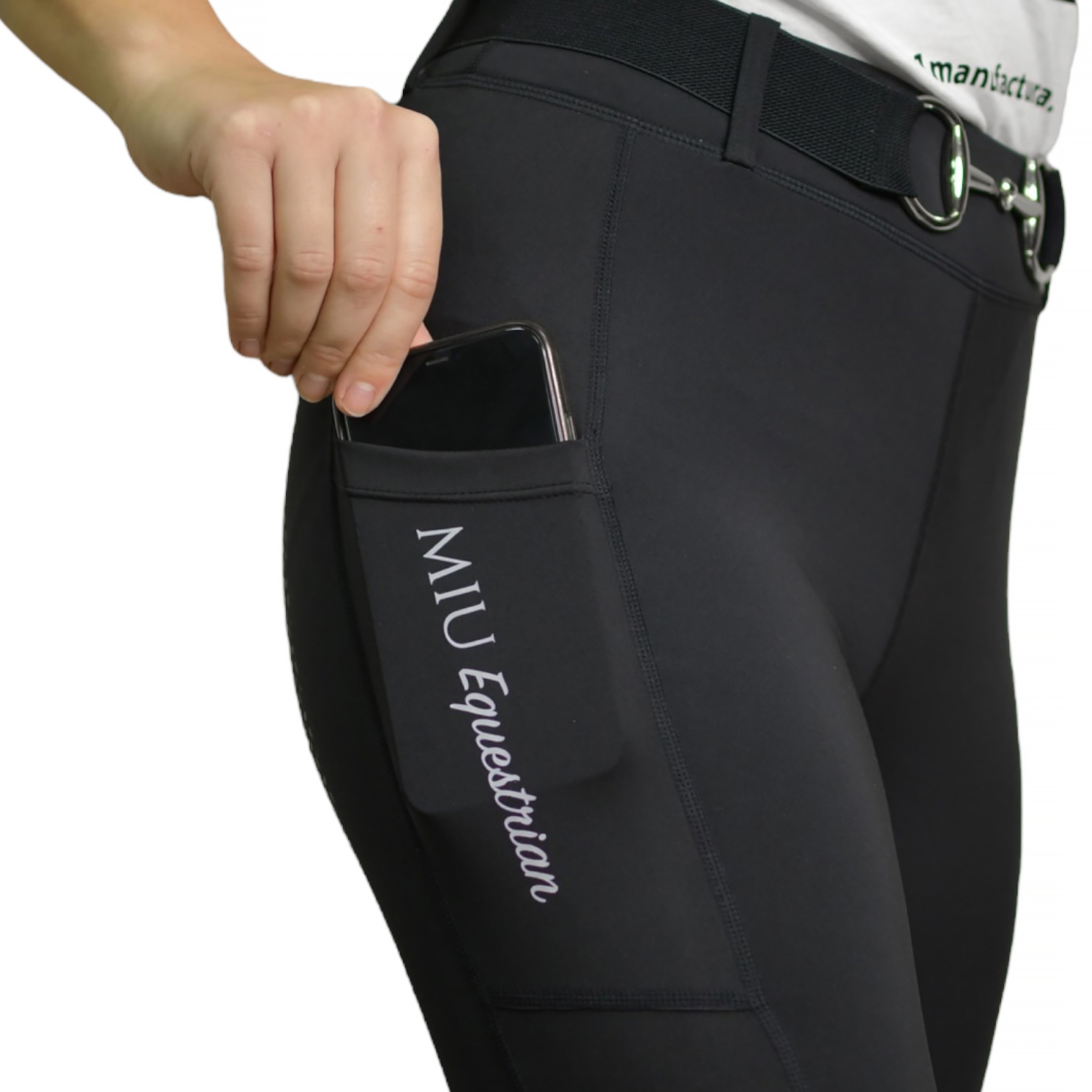 Леггинсы с силиконовой леей и высокой талией чёрный