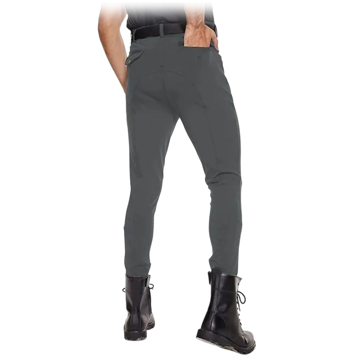 Бриджи мужские для верховой езды с силиконовой коленной леей тёмно-серый