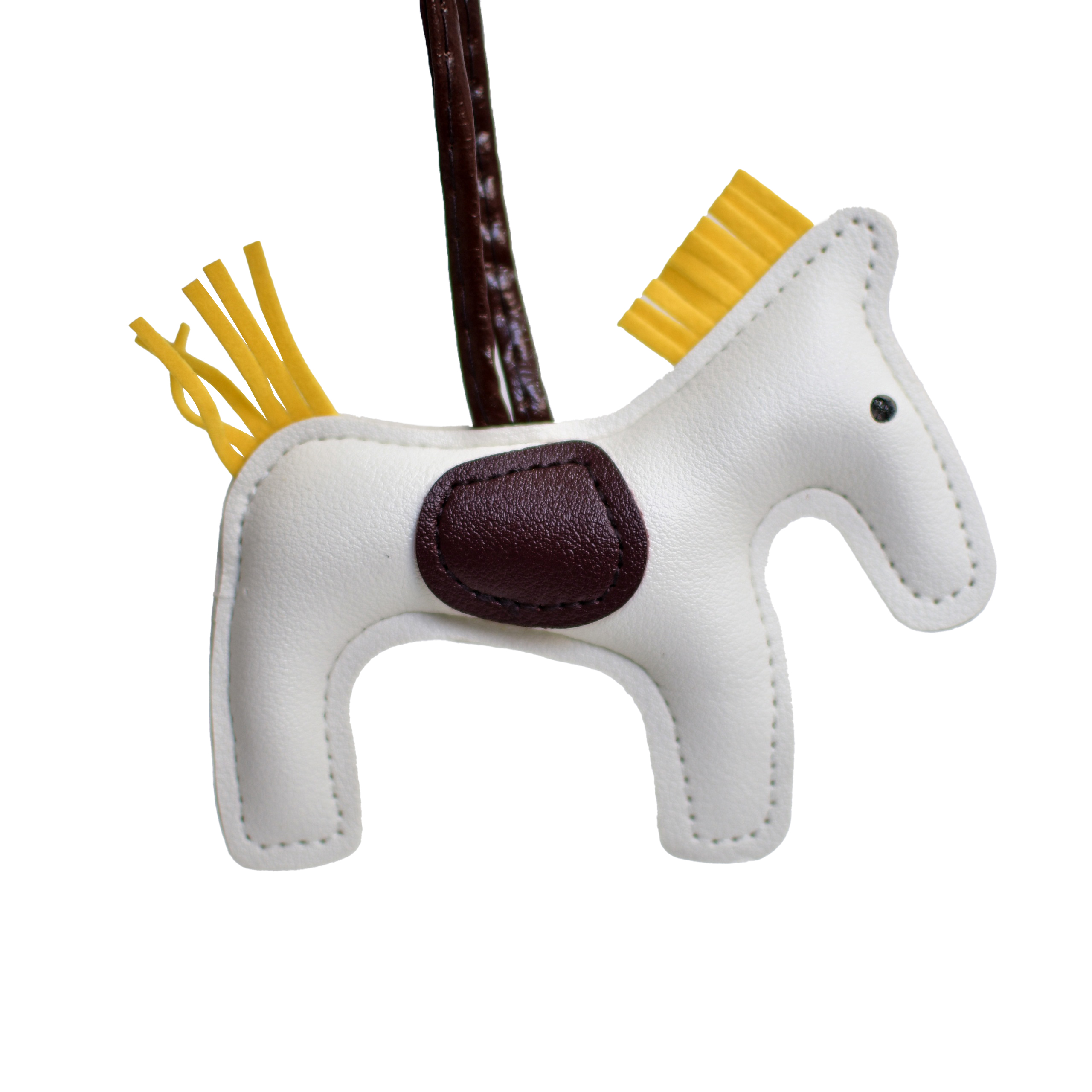 Брелок для сумки лошадка белый/жёлтый (один размер, 26605207-01-один размер)