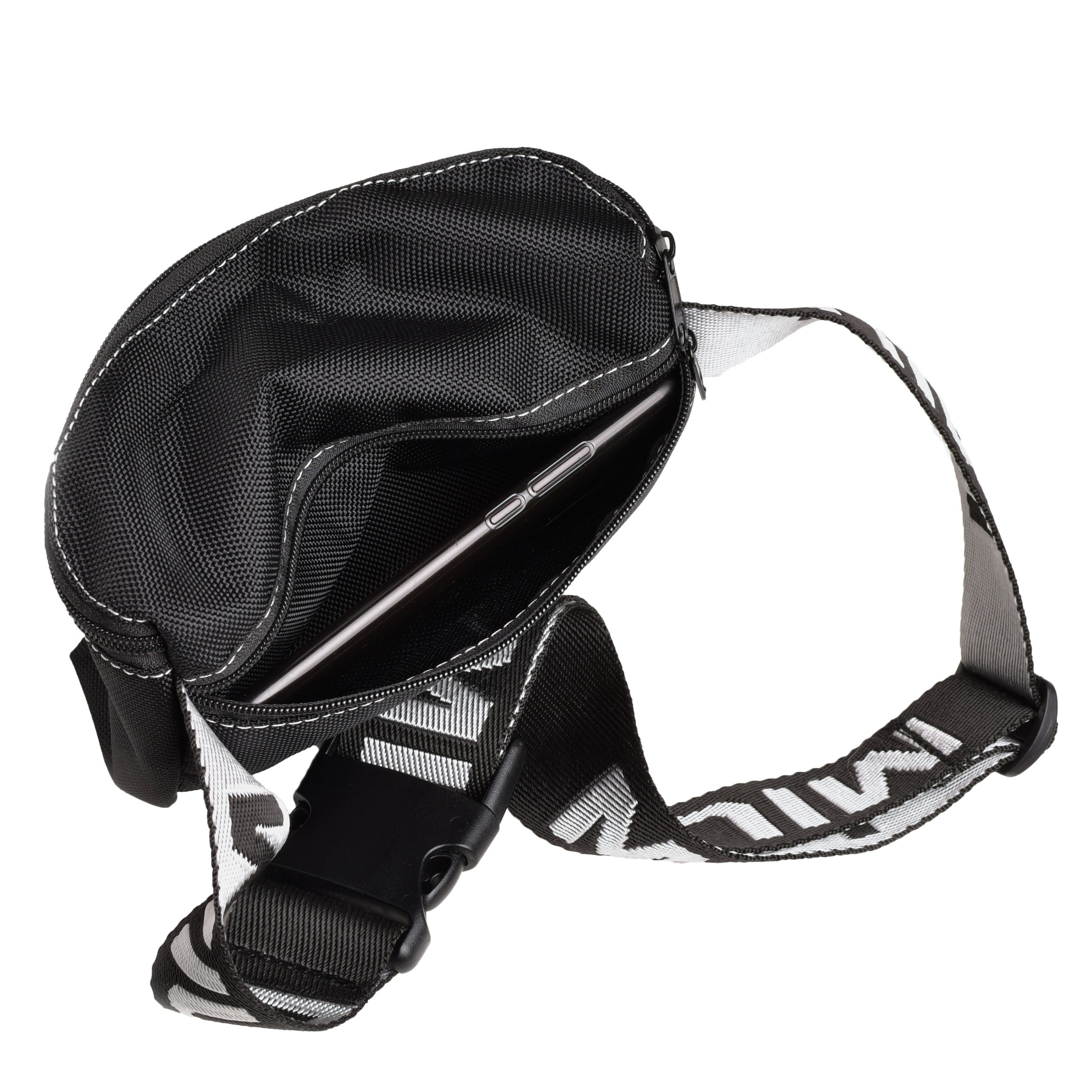 Сумка на пояс WAIST BAG с вышивкой чёрный