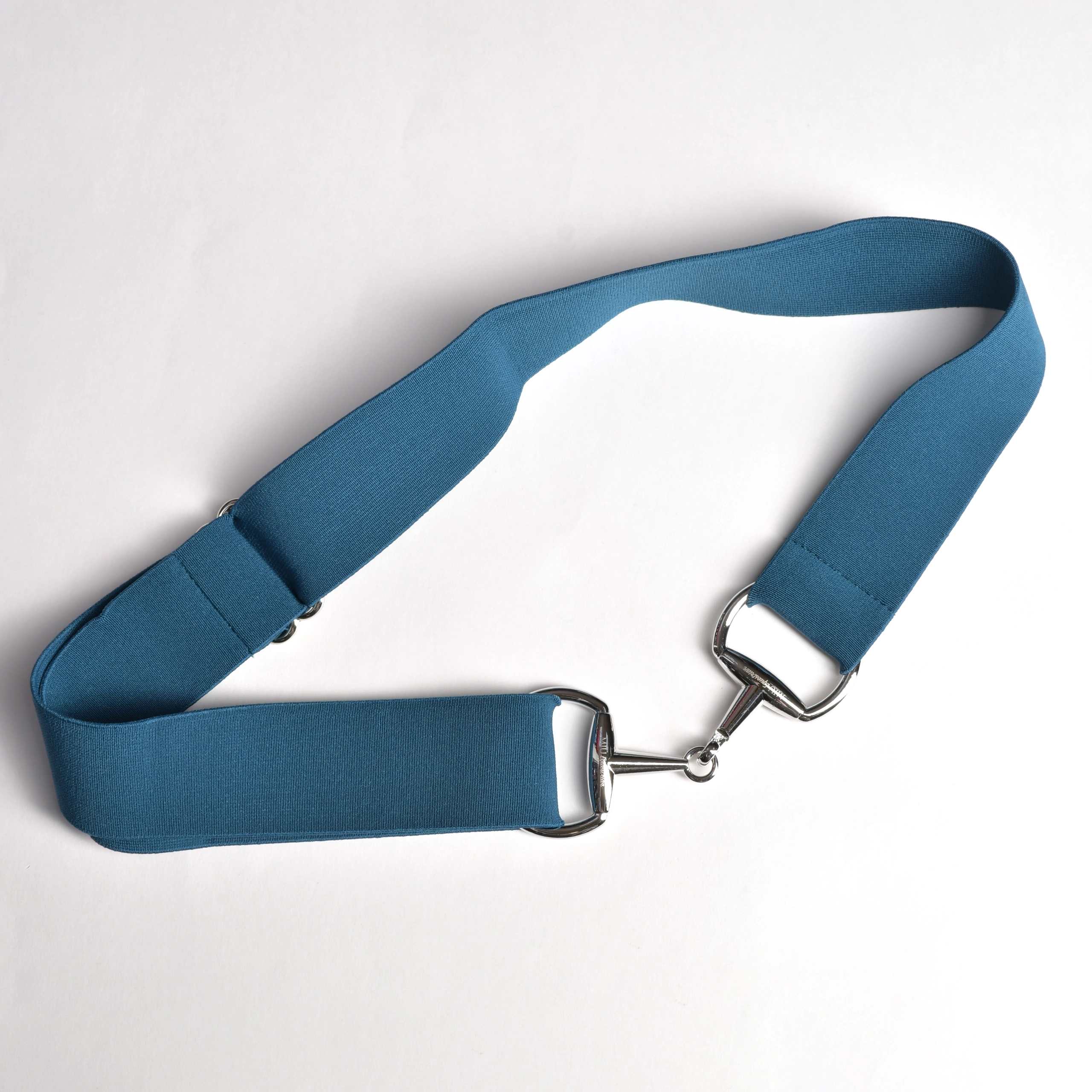 Ремень эластичный 4см с пряжкой трензелем изумруд