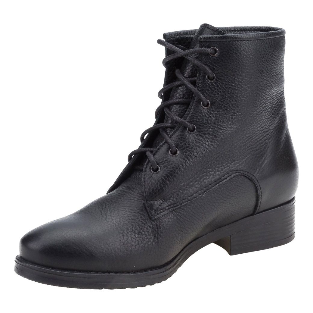 Ботинки классические на шнуровке женские чёрный