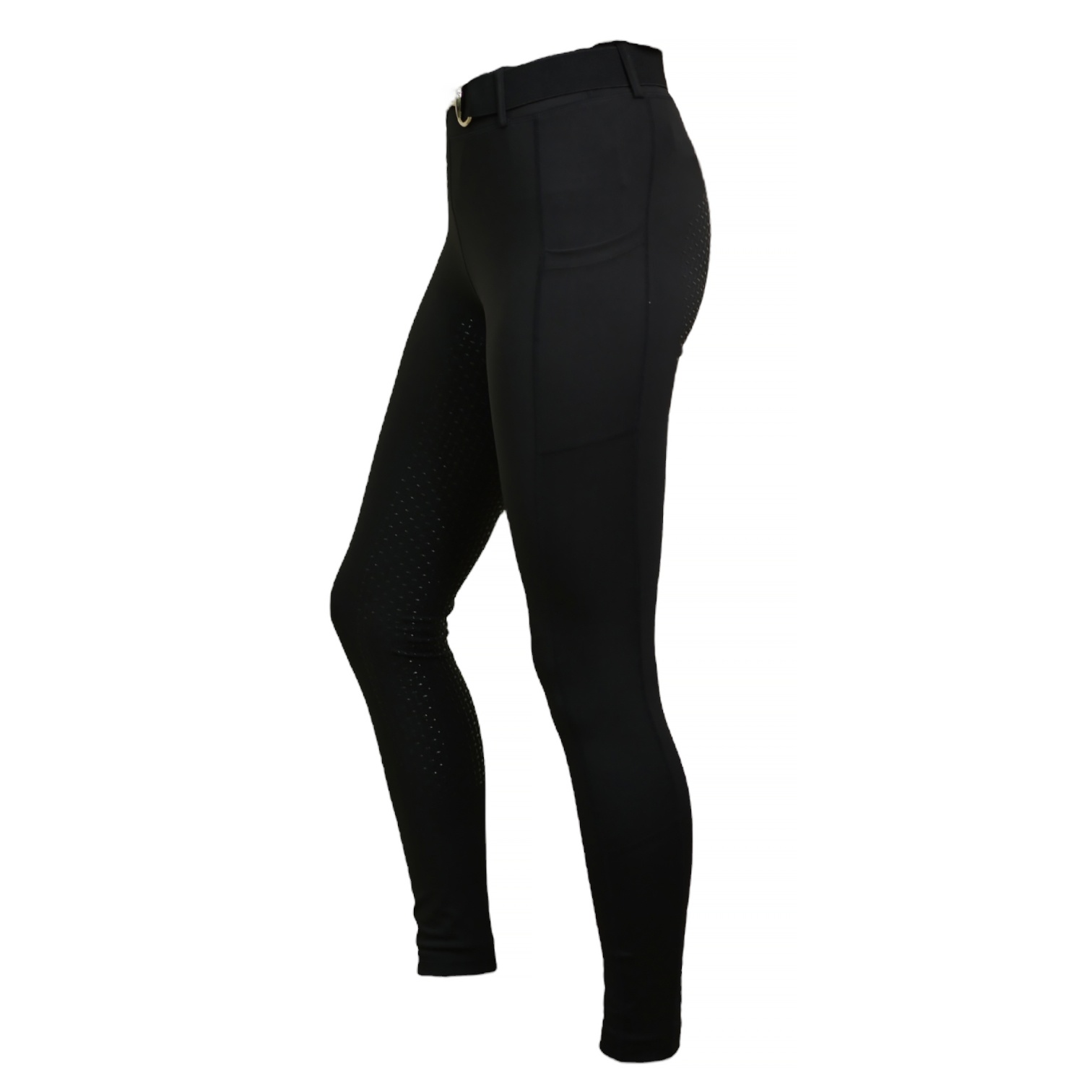 Леггинсы с силиконовой леей и высокой талией чёрный