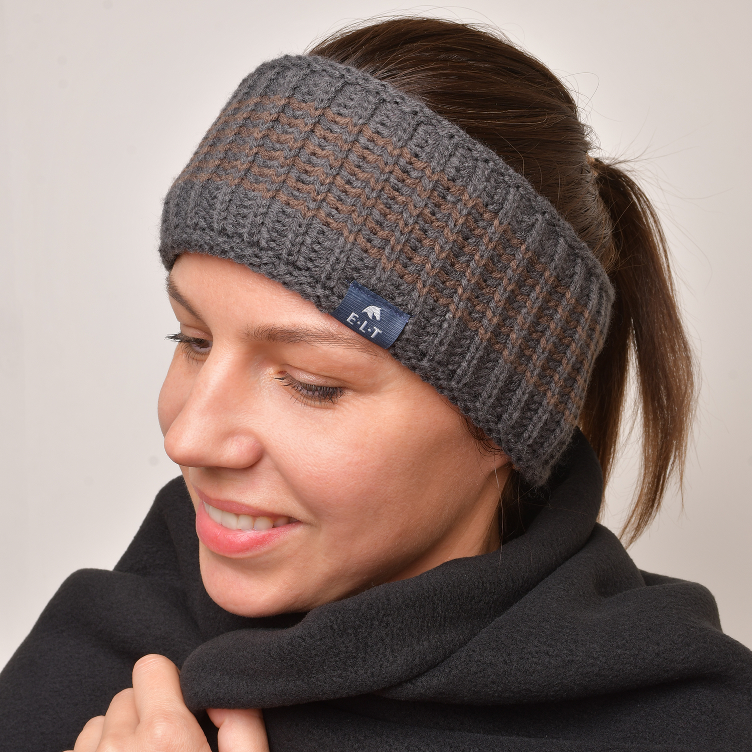 Вязаная полоска на уши серый (3226815-один размер, один размер)