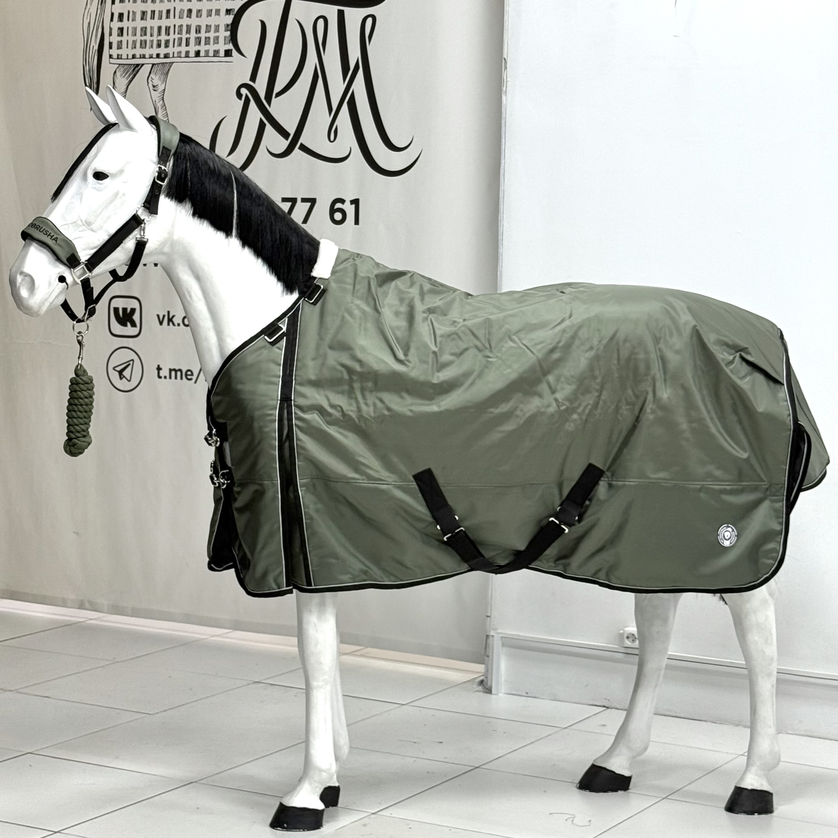Попона прогулочная ALASKA с капором, 300 гр хаки