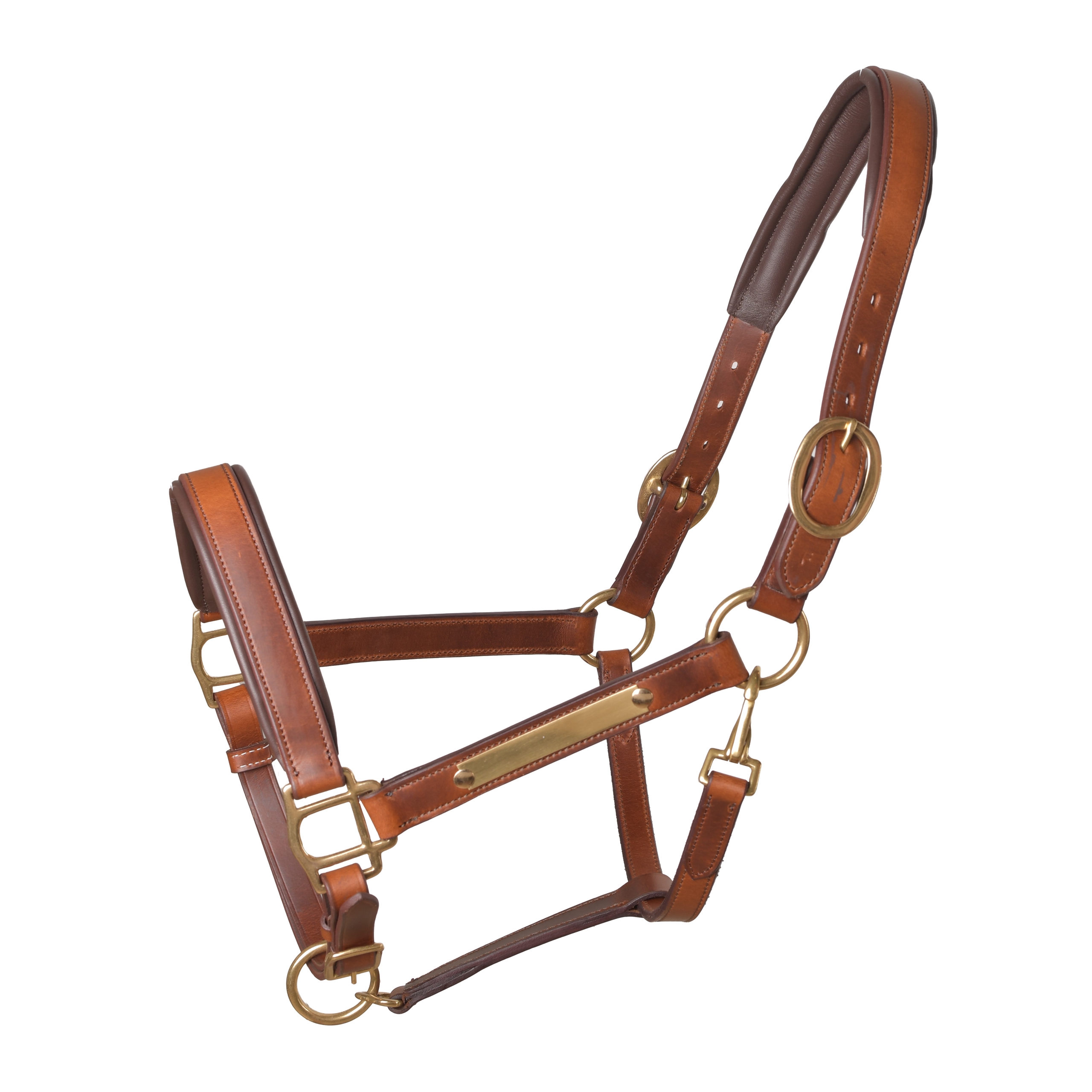 Недоуздок кожаный с именной табличкой коричневый Первая Конная Мануфактура