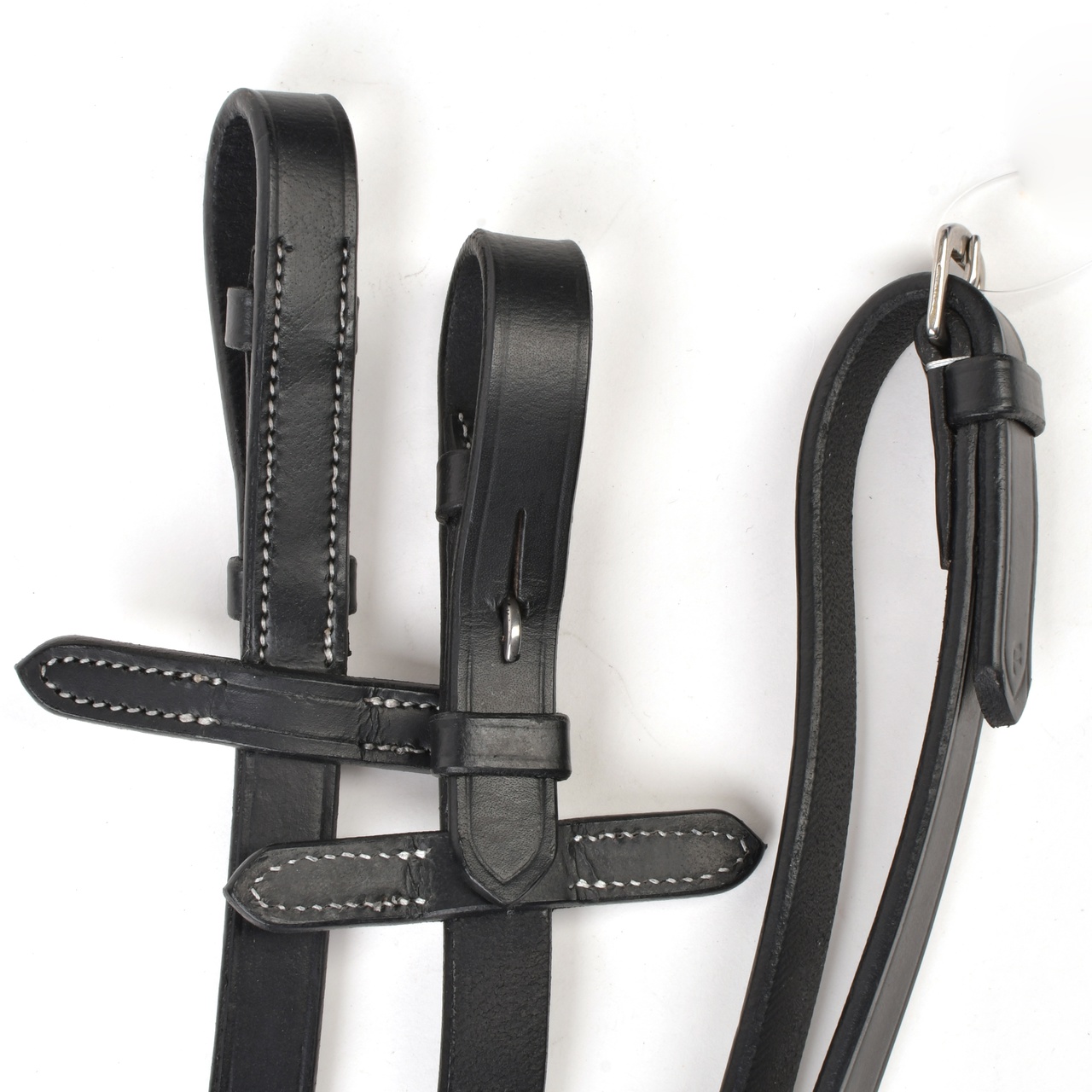 Повод кожаный Plain чёрный