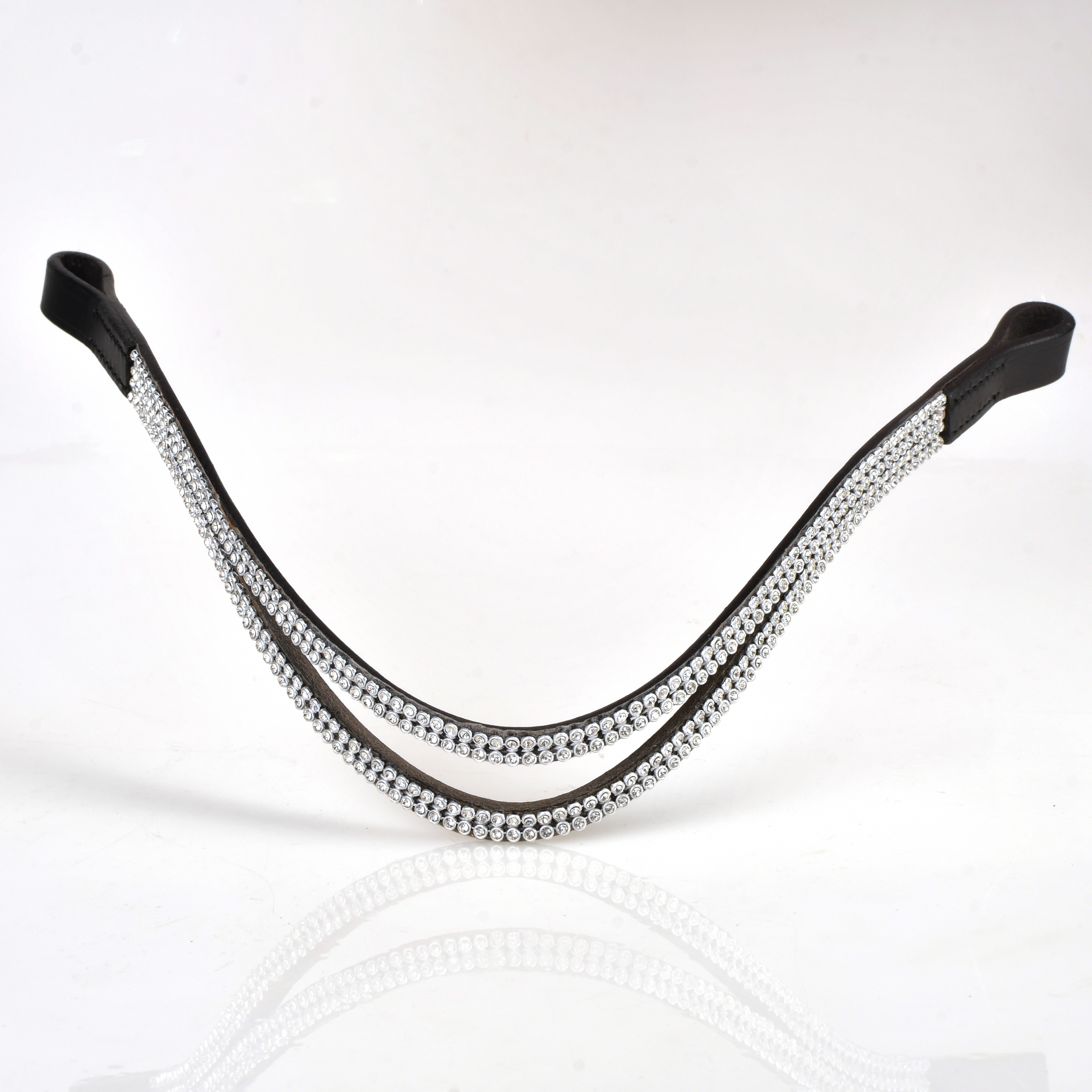 Налобник двух рядный со стразами чёрный Первая Конная Мануфактура