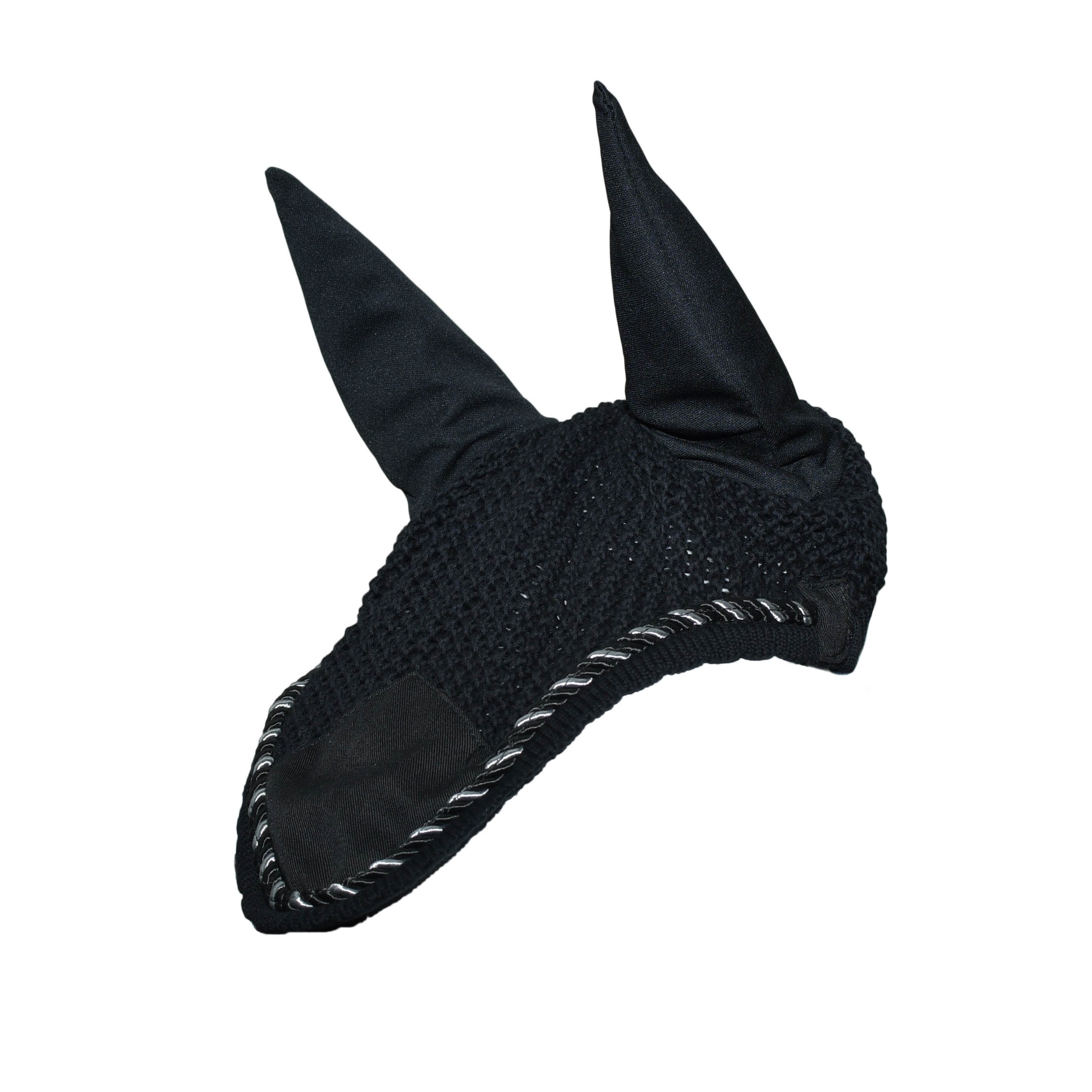 ушки черные с черно/белым витым шнуром (-full, full)