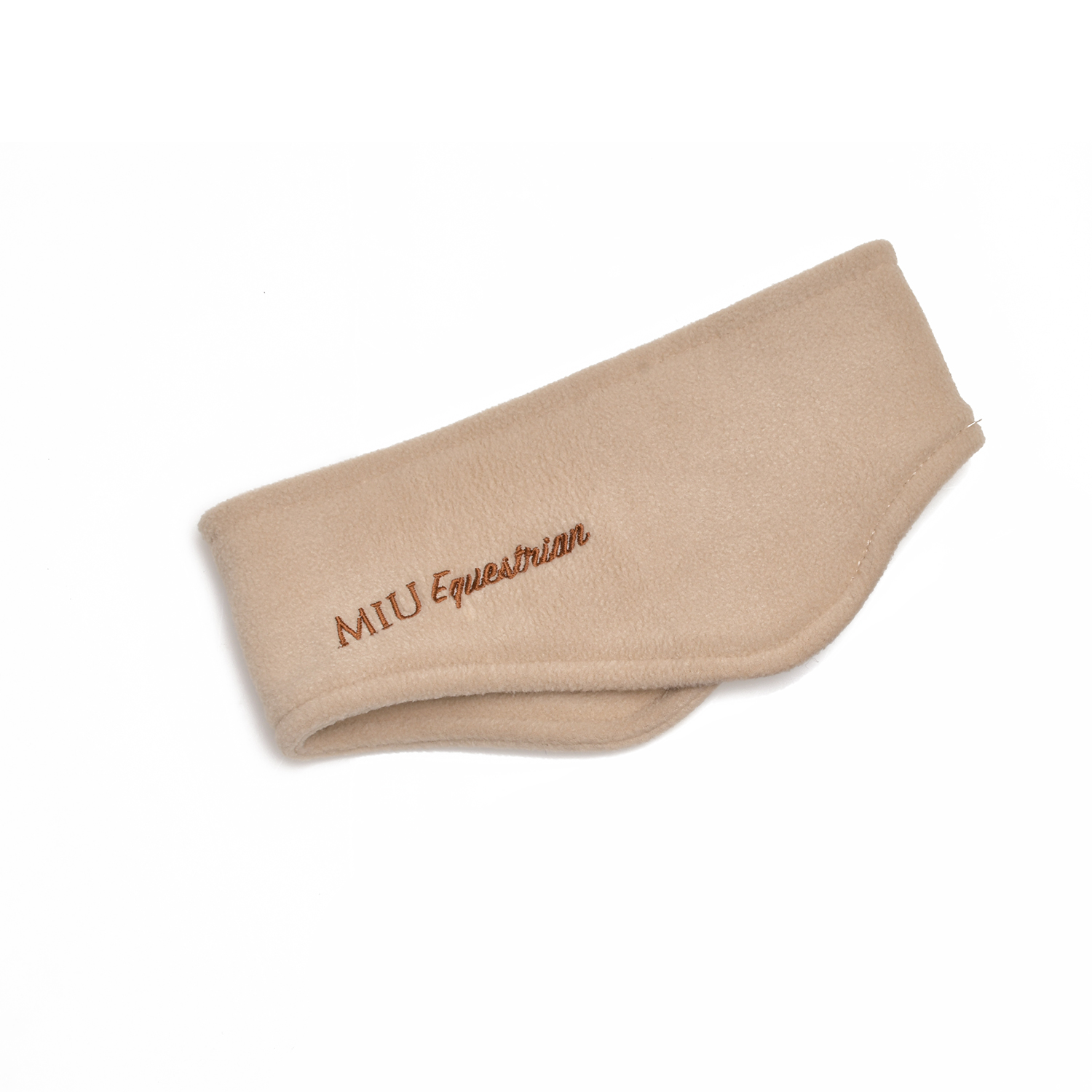 Полоска флисовая на уши с вышивкой бежевый