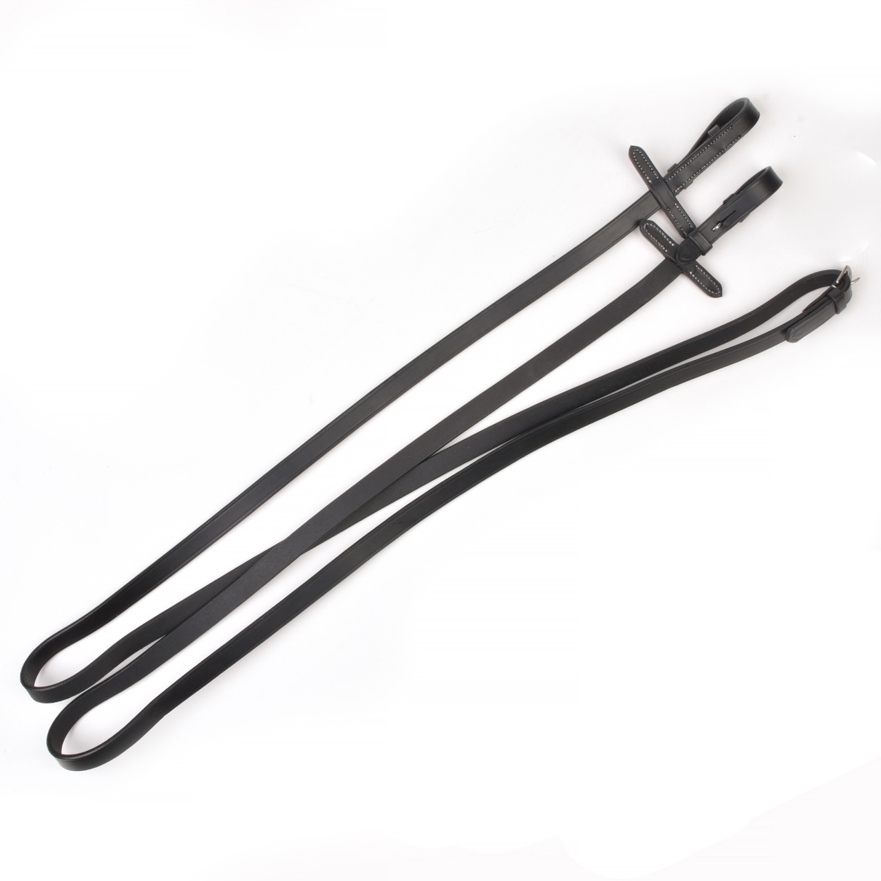 Повод кожаный Plain чёрный