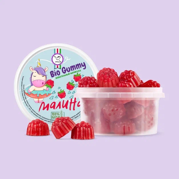 Мармелад "Bio Gummy", МАЛИНА, 300г