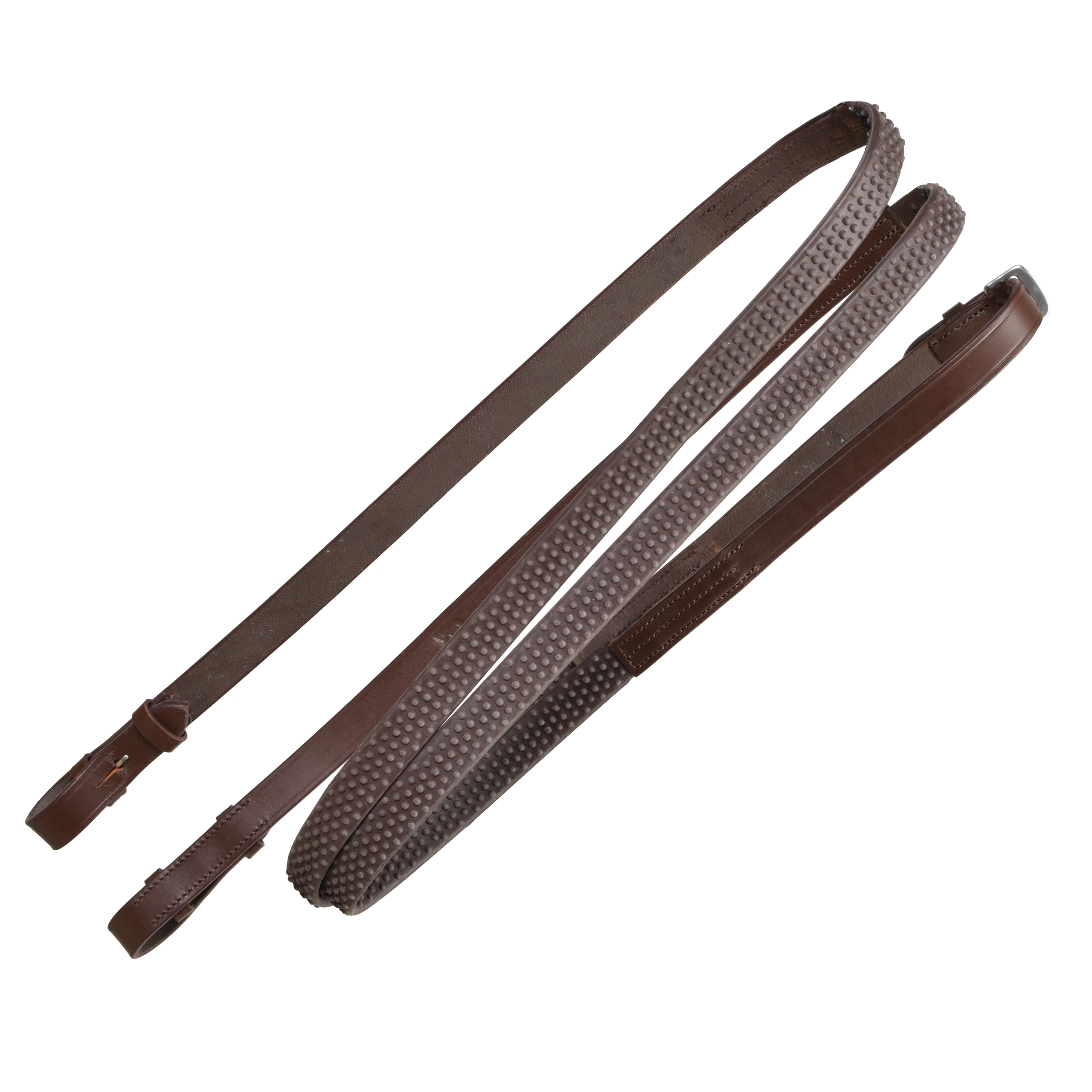 Повод резиновый шланг, выпуклый коричневый Первая Конная Мануфактура