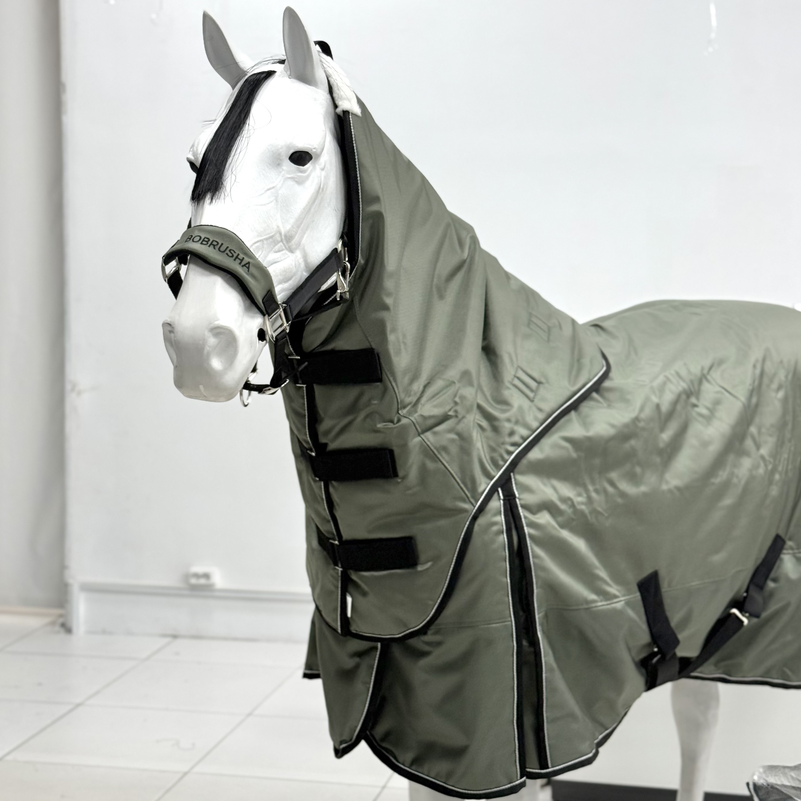 Попона прогулочная ALASKA с капором, 300 гр хаки