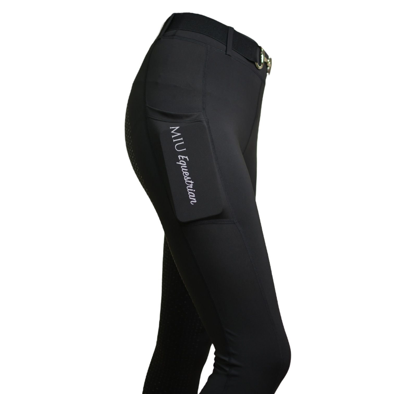 Леггинсы с силиконовой леей и высокой талией чёрный