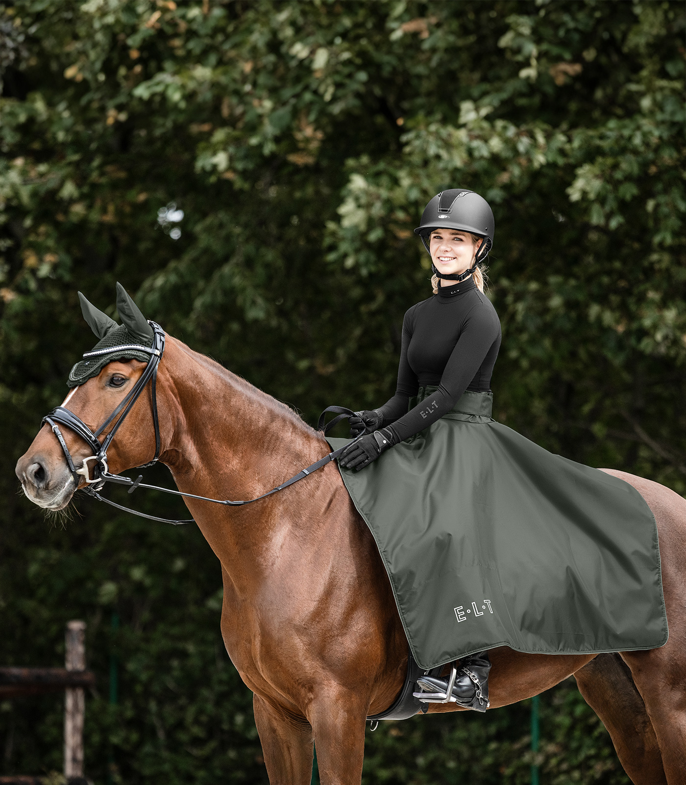 Юбка-полупопона для верховой езды Lotta оливковый