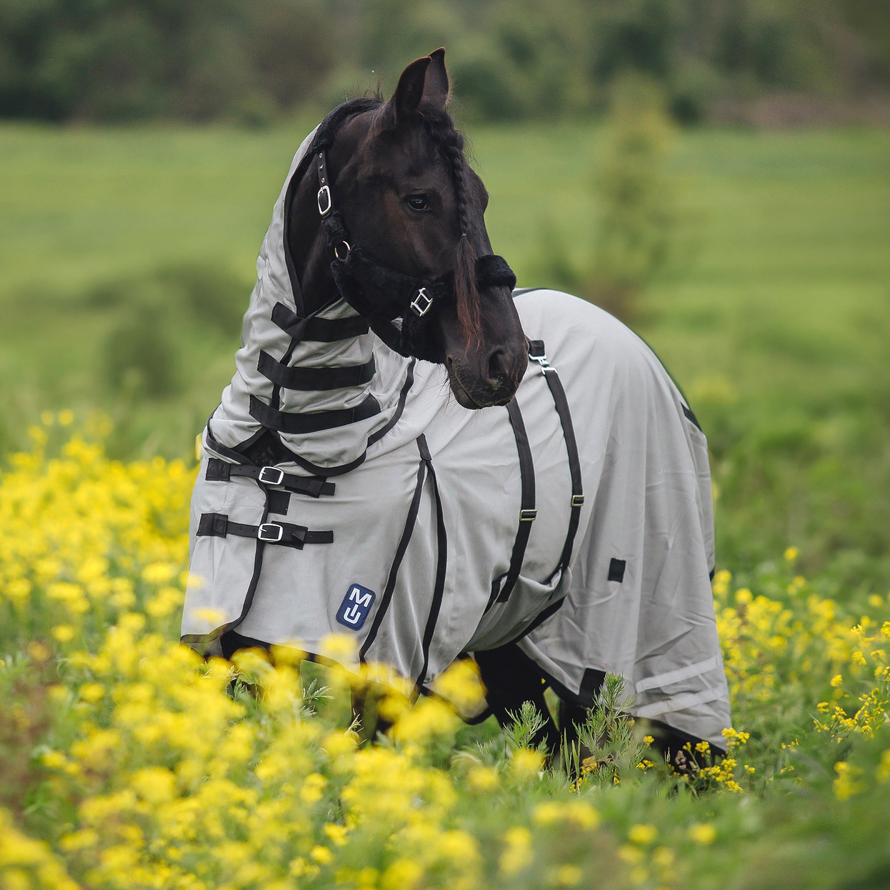 Попона антимоскитная WHITE NIGHTS с подпузником и капором серый