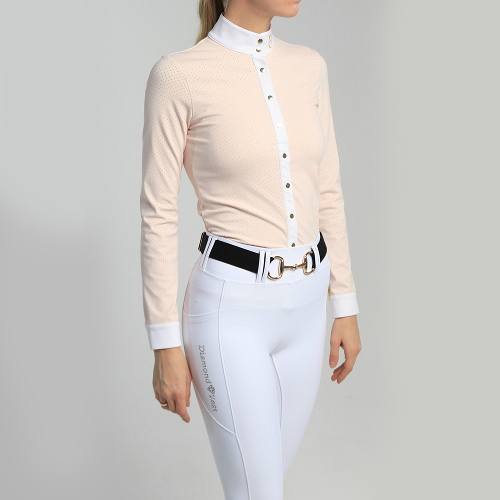 Лонгслив для выступлений Air Biege персик/белый Первая Конная Мануфактура