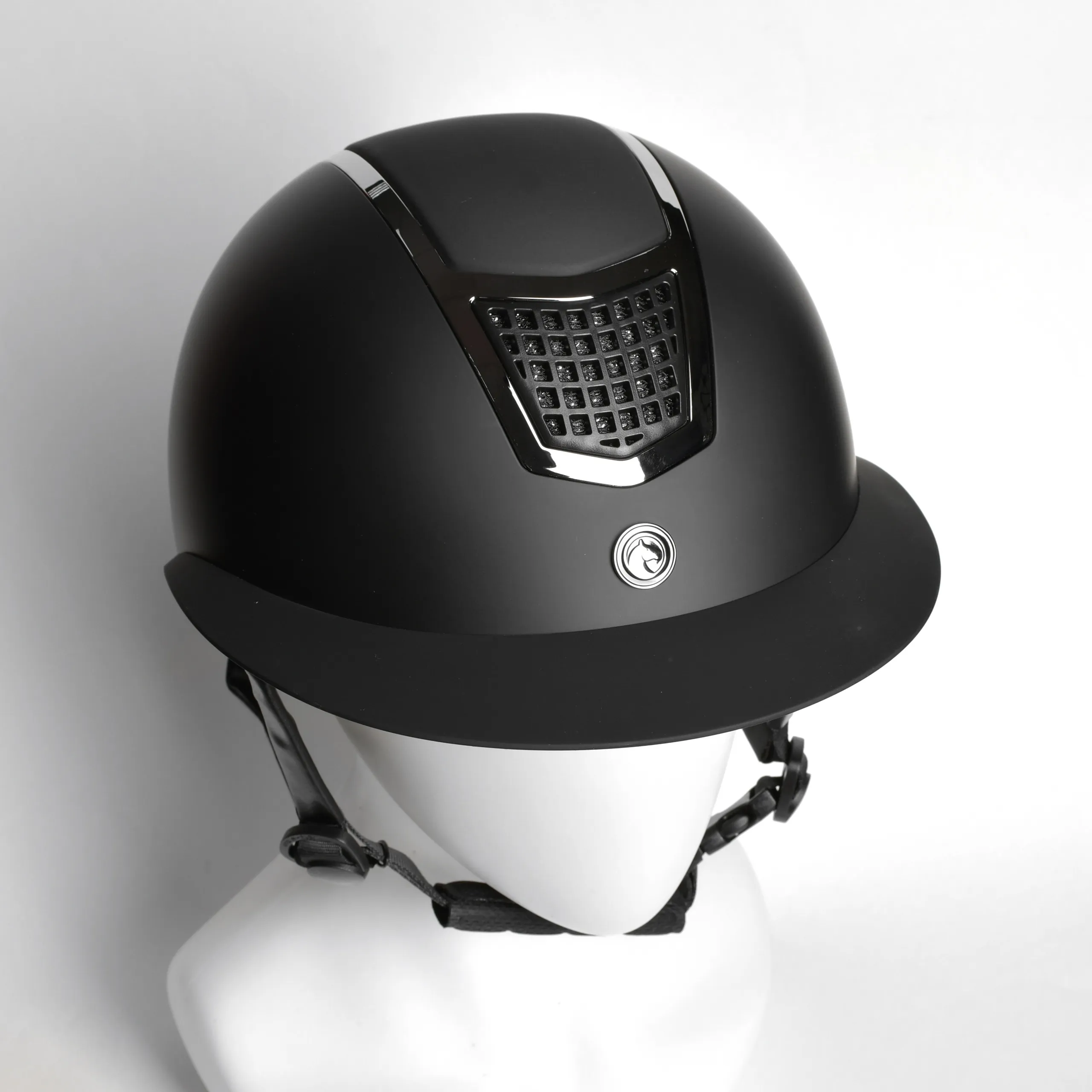 Шлем пластиковый VEGA с регулировкой чёрный/серебристый Первая Конная Мануфактура